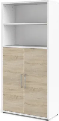 Produktbild von Prisme Aktenschrank 2 Fächer und 2 Türen weiss, Eiche Nachbildung