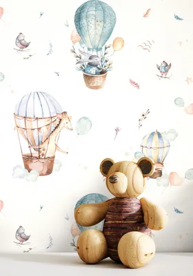 Produktbild von NEWROOM Tapete Baloon Blue Blau Vliestapete - Kinder Ballon Tiere Germany