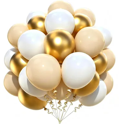 Produktbild von Luftballons Geburtstag Weiß Gold 52 Stück 12 Zoll Latex Ballons Sand Weiß Champagner Creme Deko