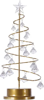 Produktbild von Weihnachten Kristall Baum Lampe Acryl Kristall Anhänger Weihnachten dekorative Schreibtischlampe für Schlafzimmer Kristall Baum Lampe, warm weiß