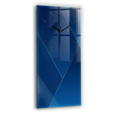 Produktbild von Wallfluent Wanduhr – Stilles Quarzuhrwerk - Uhr Dekoration Wohnzimmer Schlafzimmer Küche - Zifferblatt mit Strichen - schwarze Zeiger - 30x60 cm - Dekorative Abstraktion