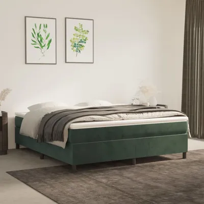 Produktbild von The Living Store Boxspringbett Dunkelgrün 180x200 cm Samt