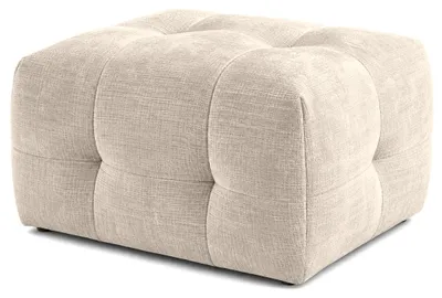 Image de Best Mobilier Diane - pouf en velours texturé , Beige