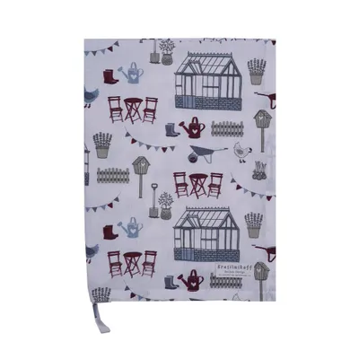 Produktbild von Krasilnikoff – Geschirrtuch KW13325 – My Garden, blue / Mein Garten, blau