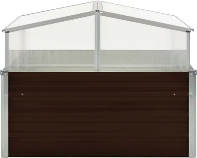Image de vidaXL Serre brune 100 x 100 x 85 cm Acier galvanisé