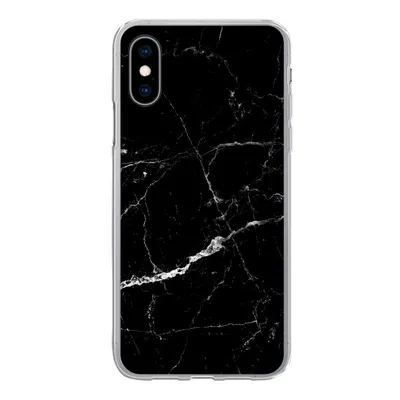 Produktbild von MuchoWow® Handyhülle Schutzhülle Hülle für iPhone X Marmor - Schwarz - Marmoroptik - Weiß - Luxus - Stein Silikon Softcase Handy Hülle - Handyhülle