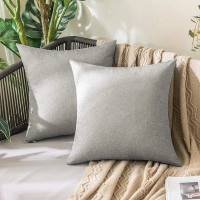 Image de Housses de coussin imperméables - Décoratives et offrant un bon maintien - Lot de 2 - 50x50 cm - Polyester