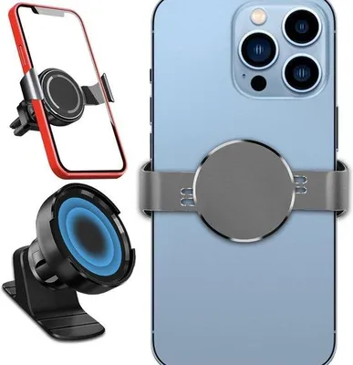 Immagine prodotto di Supporto da auto per smartphone - Supporto universale in metallo - Grigio
