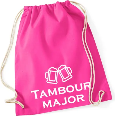 Produktbild von Huuraa Turnbeutel Tambourmajor Schützenfest 12 Liter Fuchsia Baumwolle Rucksack Geschenkidee