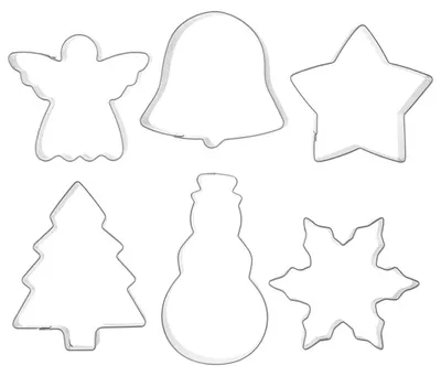 Imagen del producto de Juego de cortadores para galletas - 6 piezas - Acero inoxidable - Plateado