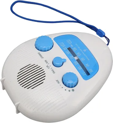 Productafbeelding van Doucheradio Waterdicht - Badkamer Radio - Muziek Luisteren - AM FM Ontvangst - Compact Formaat - Wit