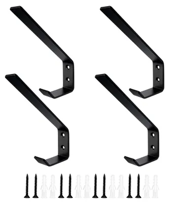 Produktbild von Akustikpaneele Wandpaneele 12mm Kleiderhaken für Akustikpaneele,4 Stück Kleiderhaken in Schwarz Kompatibel mit Akupanel und Wandpaneel für Jacken, Hut