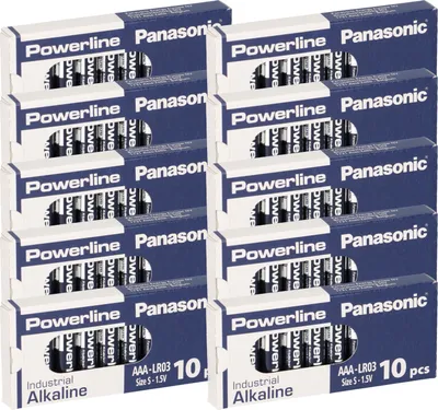 Zdjęcie produktu dla 100x Bateria MICRO AAA LR03 MN2400 PANASONIC POWERLINE INDUSTRIAL 1383mAh