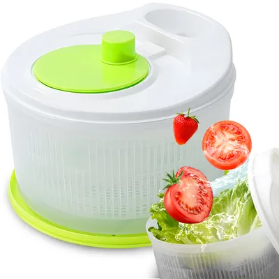 Produktbild von Salatschleuder 2.7 Liter - BPA-frei, mit Kurbel & Siebeinsatz, Für effizientes Trocknen von Salat und Gemüse, Spülmaschinengeeignet - Retoo