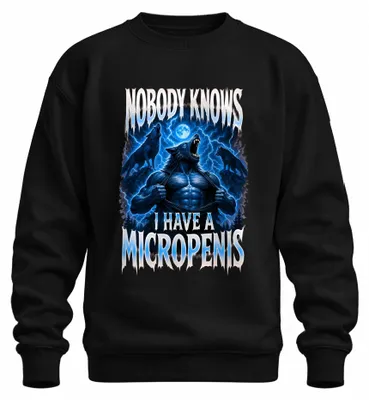 Produktbild von Nobody Knows I Have A Micropenis Werwolf Statement Sarkasmus Sweatshirt Pullover, Schwarz, XL