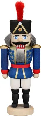 Produktbild von Husar blau (12cm) Nussknacker von Seiffener Volkskunst
