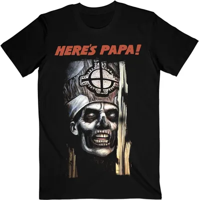 Image de Ghost - "Here's Papa" T-shirt homme/femme unie RO2302 (XL) (Noir)