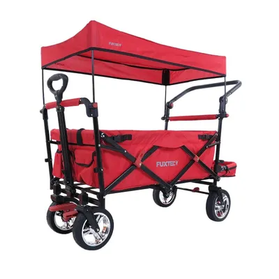 Immagine prodotto di Carrello pieghevole giardino FUXTEC FX-CT800 con tettuccio parasole ROSSO Rot