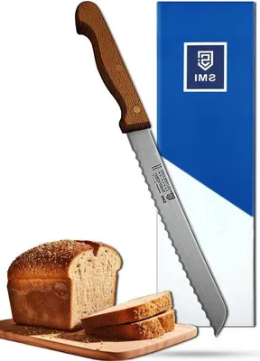 Produktbild von Famanu Brotmesser mit Wellenschliff - Ergonomisches Holzgriffdesign