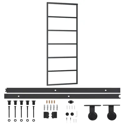 Obrázok produktu pre vidaXL Posuvné dvere s kovaním ESG sklo a hliník 76x205 cm