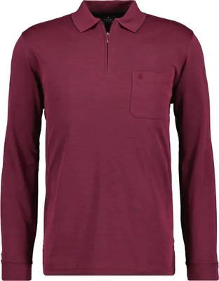 Ragman Langarm-T-Shirt Brusttasche mit Logo in rot