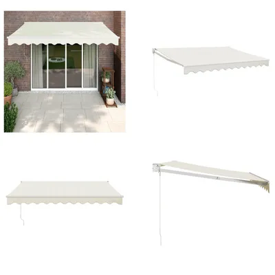 Immagine prodotto di vidaXL Tenda da sole retrattile Crema 3x2,5 m in tessuto e alluminio - Tenda da sole retrattile - Tenda da sole - Tenda da sole - Tenda da sole a bracci pieghevoli