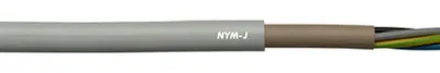 Produktbild von 10 Meter Lapp 16000063 NYM-J Stromkabel 5G2,5 mm² I Normleitung mit grün-gelbem Schutzleiter für Innenausbauten I Kabel 5x2,5 für Elektroinstallation I Feuchtraumkabel grau