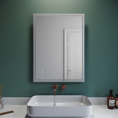 Produktbild von SONNI Badezimmerspiegel mit Bluetooth-Funktion 60x80cm Touch Schalter mit LED Beleuchtung und Beschlagfrei Beide Installationsrichtungen Wandspiegel