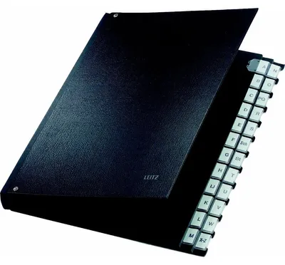 Immagine prodotto di Leitz 5924-00-95 5924 Cartella da tavolo A-Z - 24 scomparti, PP, nero