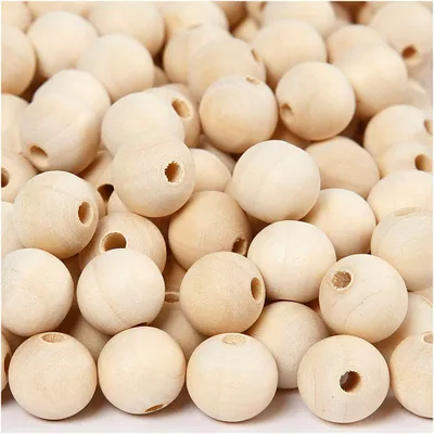 Produktbild von Holzperle, D 15 mm, Lochgröße 3 mm, 500 Stk/ 1 Pck [HOB-56667]