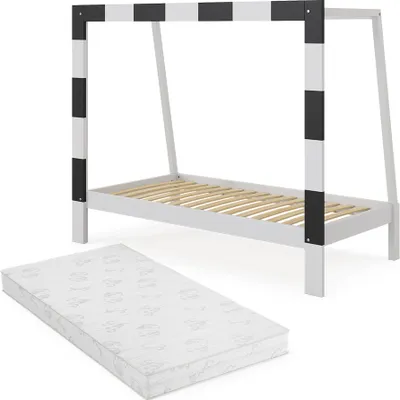 Zdjęcie produktu dla Łóżko dziecięce Vitalispa Football goal Biały 80x160 cm z materacem, Model 50217