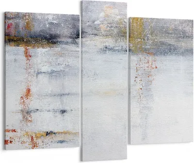 Produktbild von Bild auf Leinwand - Leinwandbild - 3 Teile - Abstraktion weiß verschwommen - 95x80cm - Wand Bild - Wanddeko - Wandbilder - Leinwanddruck - Bilder - Wanddekoration - Leinwand bilder - CB95x80-4535
