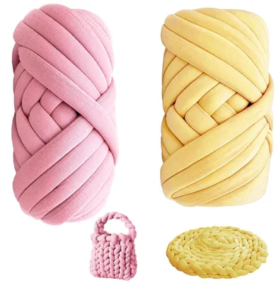 Imagen del producto de Solidchoice - Lana gruesa para tejer a mano, 2 colores, 500g/25m