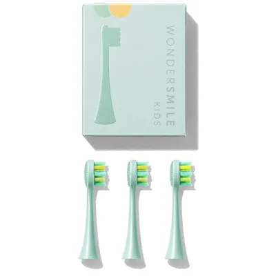 Produktbild von Wondersmile Kids Bürstenköpfe Magic Mint - 3er Pack Ersatzbürstenköpfe extra weich für Kids Schallzahnbürste