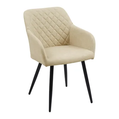Image de CLIPOP 1 set chaise de salle à manger, similicuir fauteuil rembourré avec dossier,Beige