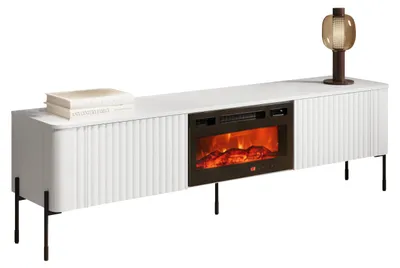 Produktbild von MIRJAN24 TV-Schrank Vera 190 EF mit Kamin, mit zwei Drehtüren (Farbe: Weiß)