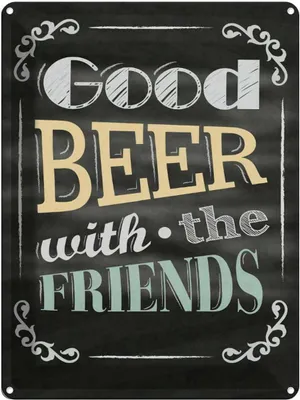 Produktbild von vianmo Blechschild 40x30 cm good Beer with the Friends