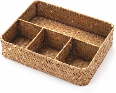 Produktbild von Famanu Organizer aus Seegras mit Fächern - für Kaffee, Tee und Küchenorganisation