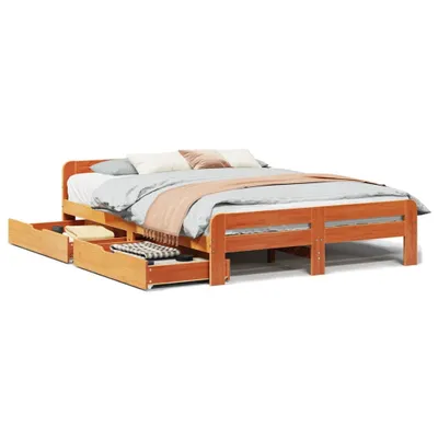 Obrázok produktu pre Posteľ bez matraca voskový 150x200 cm masívna borovica