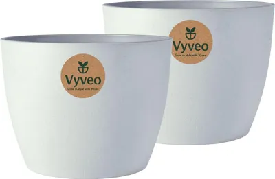 Produktbild von Vyveo - Blumentopf Lunda - 2er-Set - Hellgrau - 27x20