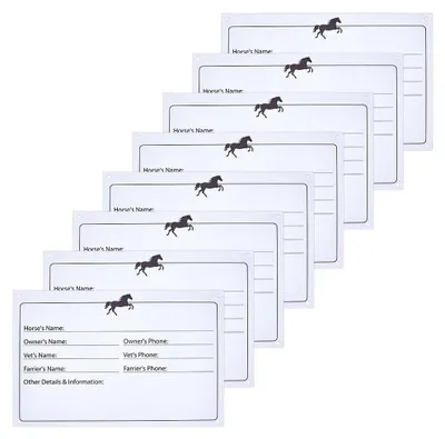 8er-Set Pferdeboxen-Namensschilder, PVC, 30,5x20 cm, selbstklebend