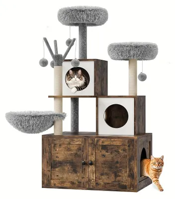 Produktbild von 3-in-1 Katzenhaus – Kratzbaum – Katzenbaum – Katzenhaus – Katzengehege – Multifunktionales Design
