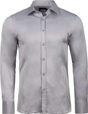 Produktbild von Cipo & Baxx Herren Hemd CH166 Grey - Regular Fit - Langarm XXL