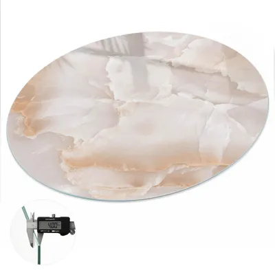 Produktbild von Glas Tischplatte fi80 cm – Tischauflage aus gehärtetem Glas – Glasplatte für Esstisch – Küchentischplatte aus Glas – Tischschutz Glas modern – Dekorative Glasplatte – Pflegeleichte Glastischplatte – Sicherheitsglas Tischplatte – Marmormuster