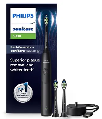 Zdjęcie produktu dla Philips 5300 series HX7101/04, Dorosły, Soniczna szczoteczka do zębów, Codzienna pielęgnacja, 62000 ruchów na minutę, Czarny, 2 min, 4 x 30 sec