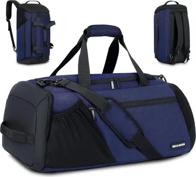 Immagine prodotto di Borsa sportiva grande da uomo con scomparto per scarpe 45L impermeabile blu navy