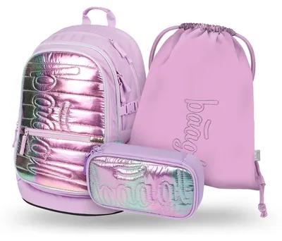 Immagine prodotto di BAAGL SET 3 Core Lavender: zaino, astuccio per matite, borsa