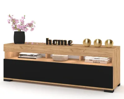Produktbild von Fernsehschrank TV-Lowboard PLAY STEHEND Mit LED Craft Eiche/Schwarz 120cm