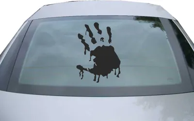 Produktbild von Indigos UG - Aufkleber Heckscheibe & Motorklappe DE2022 - schwarz - 600x436 mm - Zombie Hand - Auto Scheiben Fenster Heckklappe Tuning Racing JDM - Die cut
