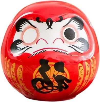 Image de Bougeoir japonais en céramique - Décor japonais ancien - Dimensions miniatures : 6 x 6 x 6 cm - Rouge brillant